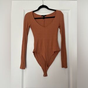 Women’s Long Sleeve Orange Bodysuit